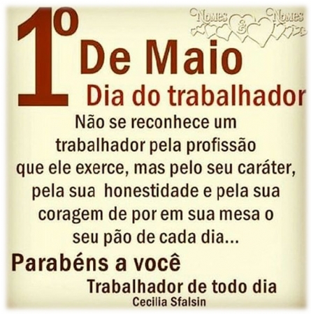 DIA DO TRABALHADOR